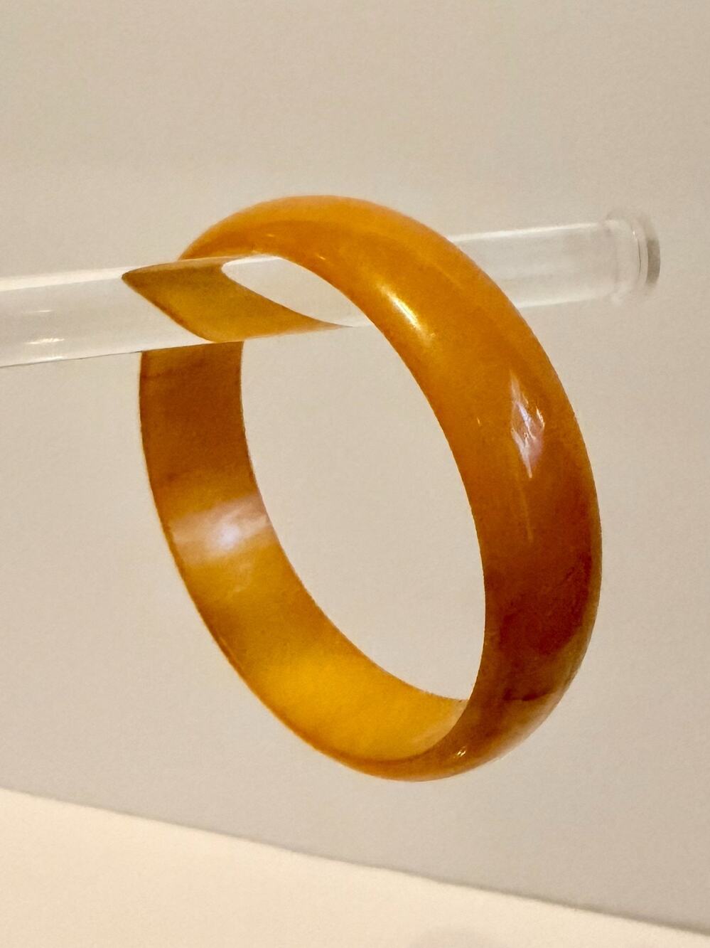 Bakelite Bangle Bracelet Butterscotch Marbled Tested Vintage Catalin